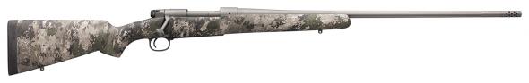 winchester repeating arms model 70 extreme 264 win mag 3+1 26" free-floating muzzle brake barrel, tungsten gray cerakote metal finish, truetimber vsx...