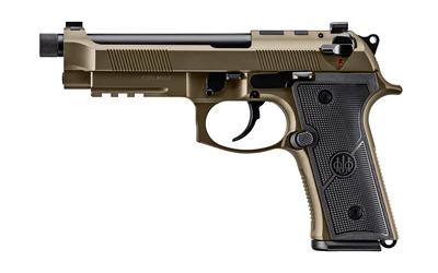 beretta, m9a4 overlanding, semi automatic, 9mm, 5.1" threaded barrel, bronze cerakote finish, night sights, 18 round capacity, includes flashlight,...