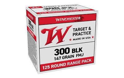 winchester ammunition, usa white box, 300 blackout, 147 grain, full metal jacket, 20 round box