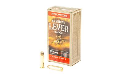 winchester ammunition, american lever, .357 magnum, 130 grain, full metal jacket, 50 round box