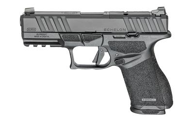 springfield, echelon alpha 4.0c, compact, 9mm, 4" barrel, melonite finish, black, optics ready slide, front white dot and tactical rack u-dot rear...