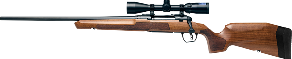 savage, axis ii xp hardwood, bolt action, 6.5 creedmoor, 22" barrel, black finish, hardwood stock, includes 3-9x40mm scope, left hand, 4 round...