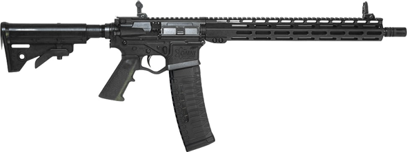 american tactical inc, alpha maxx, semi auto, 5.56 nato, 16" threaded barrel, black, 15" rail, flash hider, collapsible stock, 60 rounds