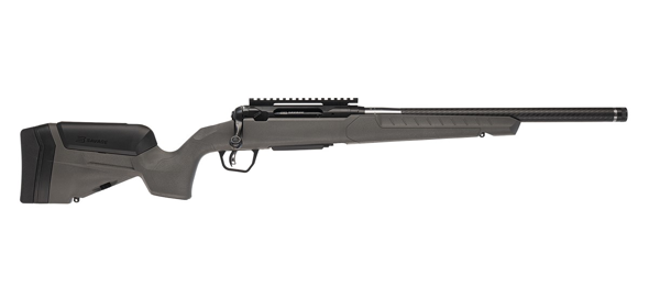 savage arms, 110 carbon hunter, bolt action, 7mm prc, 20" threaded carbon fiber barrel, threaded, blackout cerakote finish, gray synthetic stock,...