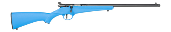 savage arms, rascal f-sr, bolt action, 22 long rifle, 16" threaded barrel, black finish, blue synthetic stock, right hand, single shot