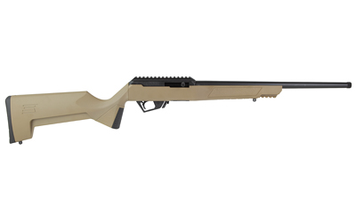 savage arms, rxr22, semi-automatic, 22lr, 16.5" threaded barrel, 1/2x28 thread pitch, flat dark earth synthetic stock, matte finish, black, 1...