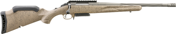 ruger, american ranch rifle gen ii, bolt action, 6mm arc, 16.1" fluted/threaded barrel, cobalt cerakote, fde splatter gen ii stock, right hand, 10...