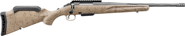 ruger, american ranch rifle gen ii, bolt action, 223 remington, 16.1" fluted/threaded barrel, cobalt cerakote, fde splatter gen ii stock, right hand,...