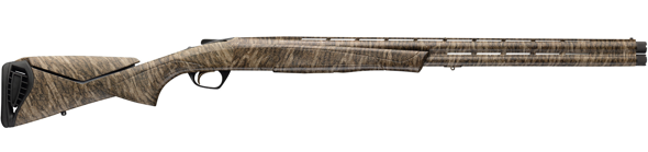 browning, cynergy 12 gauge break open, 3.50" chamber, 30" overall mossy oak bottomland over/under vent rib barrel & steel receiver, adj comb mossy...