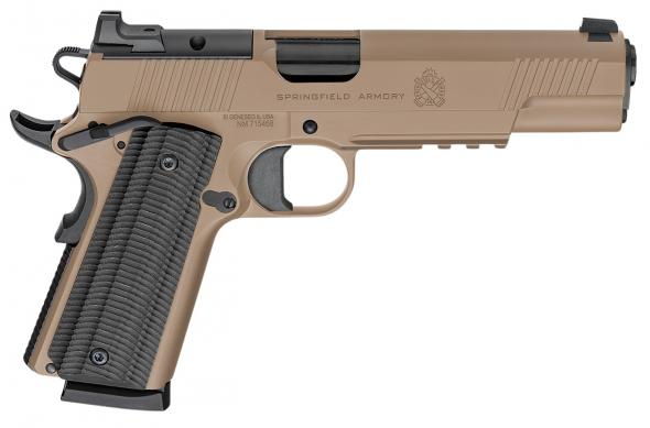 springfield armory, 1911 operator aos gear up package, semi automatic, 45 acp, 5" barrel, coyote brown finish, fixed sights, optic cut, right hand,...