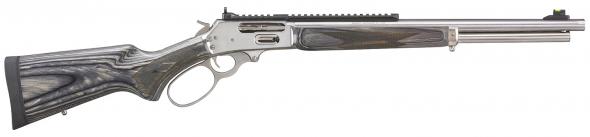 marlin 1895 sbl lever action rifle 45-70 govt 19" cold hammer-forged stainless steel threaded barrel polished stainless finish gray laminate stock...