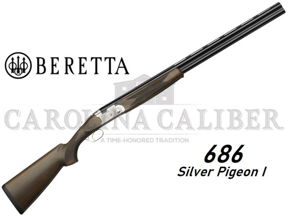 beretta, 686 silver pigeon i, over/under, 20 gauge, 3" chamber, 28" barrels, floral engraving, silver receiver, oil finished wood stock, 5 choke...