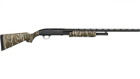 mossberg, model 88, field, pump action, 20 gauge, 3" chamber, 26" vent rib barrel, blue finish, mossy oak bottomland synthetic stock, modified choke...