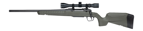 savage arms, axis 2 xp, 25-06 rem, 20" matte black carbon steel threaded barrel & drilled & tapped receiver, od green synthetic fixed w/pistol grip...
