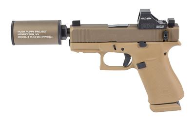 glock, g43x hush puppy, semi automatic, 3.92" threaded barrel, flat dark earthcerakote finish, suppressor height sights, holosun 407k red dot, 15...