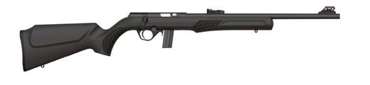 rossi, rb22, bolt action rifle, 22lr, 18" barrel, black finish, synthetic stock, 10rd, adjustable fiber optic sights