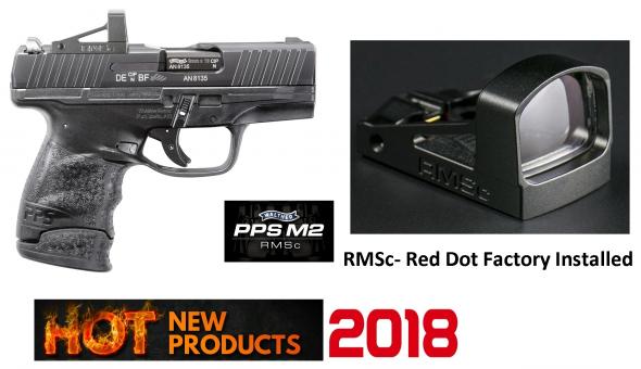 Walther, PPS M2, Semi-automatic Pistol, Striker Fired, 9MM, 3.2" Barrel, Polymer Frame, Black Finish, 7Rd, 1:10, Shield RMSc Red Dot Optic