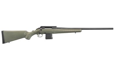 ruger, american predator rifle, bolt-action, 6.5 grendel, 22" threaded barrel, matte black finish, green composite stock, scope base, 10rd ar style...