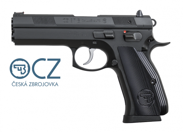 CZ 97B Big Bore .45 ACP 4.5 Inch Barrel Black Polycoat Finish Fiber Optic Front Sight Two Dot Rear Sight10 Round