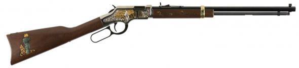 henry h004gba golden boy god bless america edition lever 22 short/long/long rifle 20" 16 lr/21 short american walnut stk blued barrel/nickel receiver