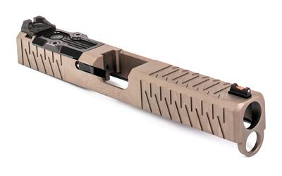 ZEV Technologies, For Gen 4 Glock 19, Enhanced Socom, Complete Slide, Includes Sights, RMR Cover Plate and Zev Upper Parts Kit, Flat Dark Earth Finish