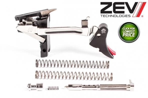ZEV FULCRUM ADJUSTABLE GLOCK TRIGGER UPGRADE ULTIMATE KIT, 1ST-4TH GEN, 10MM SF, BLK/RED