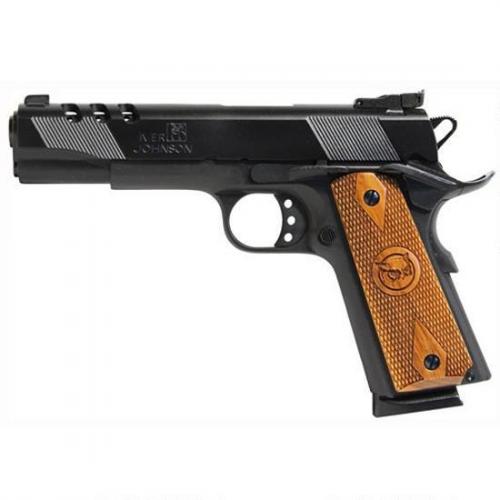 iver johnson eagle ported 1911a1 full size semi auto handgun .45 acp 5" barrel 8 rounds ported barrel and slide walnut grips blued finish