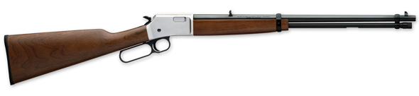 bl-22 grade i 22 lr, short, long, 15 round 20" blued satin nickel rec satin black walnut stock right hand