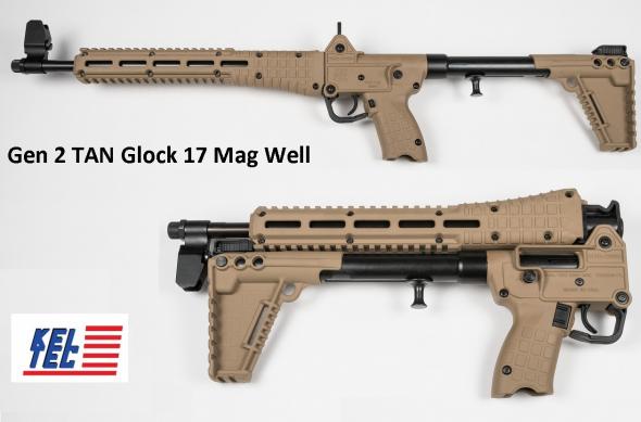 KEL TEC GEN 2 OD GREEN SUB-2000 "GLOCK 17 MAG WELL" 9MM 16.1 INCH BARREL FED-TAN GRIP
