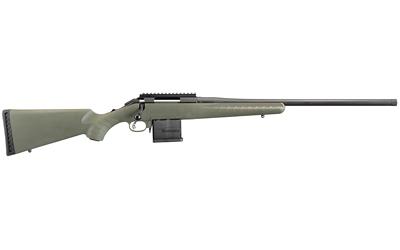 ruger, american predator rifle, bolt-action, 204 ruger, 22" threaded barrel, matte black finish, green composite stock, scope base, 10rd ai style...