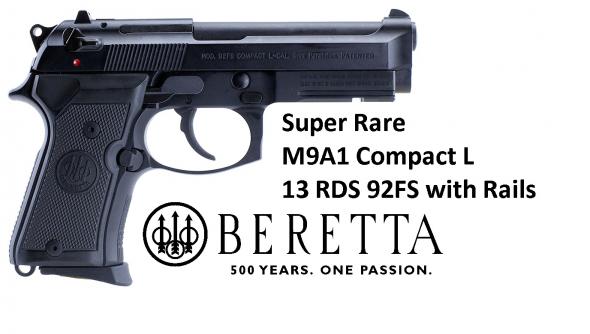 Beretta 92FS (M9A1) Compact L With Rails 9MM 4.25" Barrel, 13 Round Bruniton Finish
