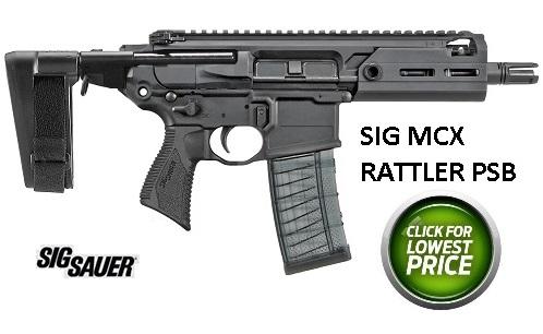 Sig Sauer, MCX Rattler, Semi-Automatic Pistol, 300 Blackout, 5.5" Barrel, 3 Position Pistol Brace, M-Lok Handguard, Black Finish, 1-30Rd Magazine