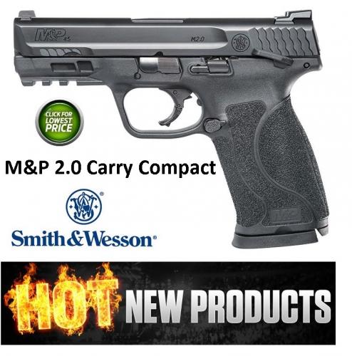 Hot & New Late 2018!! Smith & Wesson, M&P 2.0, Semi-automatic Pistol, Striker Fired, Compact Size, 45 ACP, 4" Barrel, Polymer Frame, Black Finish, 10Rd, 2 Magazines, Thumb Safety, 3 Dot White Sights, No Magazine Safety