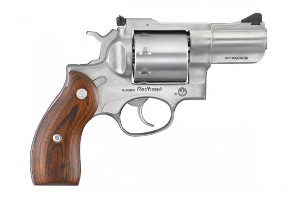 ruger, redhawk, double action, 357 mag, 2.75" barrel, 8 round, hardwood grips, satin stainless steel finish