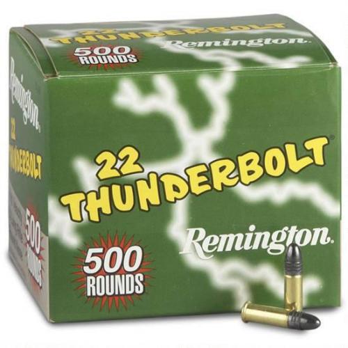 Remington 500 Rounds .22LR Ammunition , Thunderbolt LRN, 40 Grains