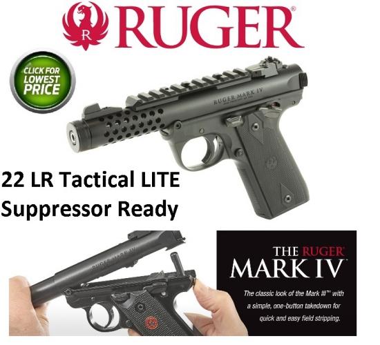 Ruger 43906 Mark IV Double 22 Long Rifle (LR) 4.4" 10+1 Black Polymer Grip Black