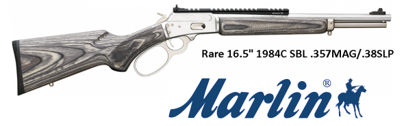 Marlin 1894C SBL "Jurassic Mini" 357Mag/38SPL 16.5" Stainless BigLoop XS Ghost Ring Sight 6 Rounds
