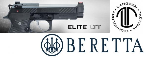 Beretta "Custom Langdon Tactical" 92G Elite LTT 9mm Luger Single/Double 4.7" 15+1 Black Polymer Grip Black Steel Frame Black Slide