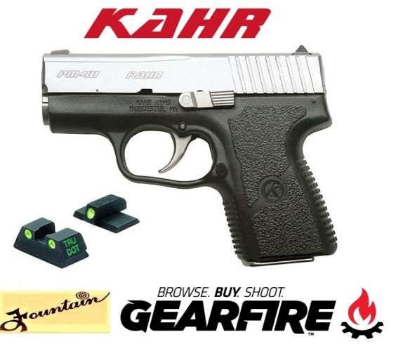 Kahr Arms PM40 Semi Auto Handgun .40 S&W 3" Barrel 5 Rounds Night Sights Polymer Frame Stainless Finish PM4043N