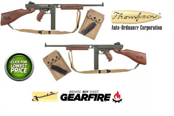 A/O Thompson "Tommy Gun" M1 Tanker, Semi-Automatic, 45 ACP, 16.5" Barrel, 30+1 Round, Army OD Green Cerakote Finish