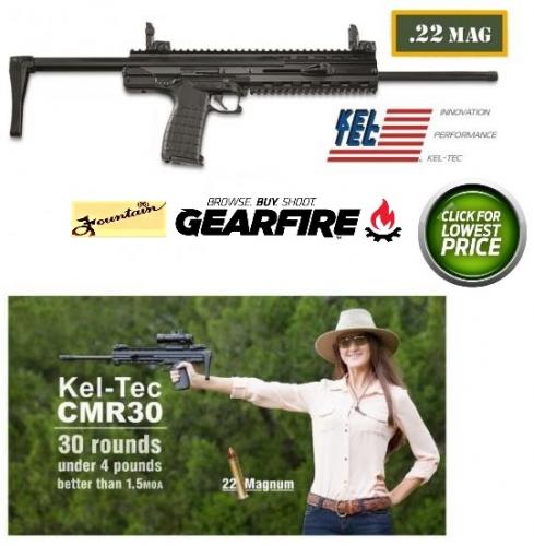 KEL TEC CMR 30 .22 Magnum WMR 16.1" Threaded barrel Collapsible stock Aluminum frame 30 rounds