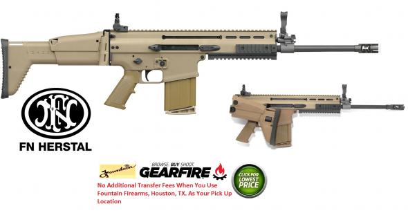 FNH SCAR 17S 7.62NATO/308 16.25 Inch Barrel Side-Folding Polymer Stock Flat Dark Earth Finish Folding Sights