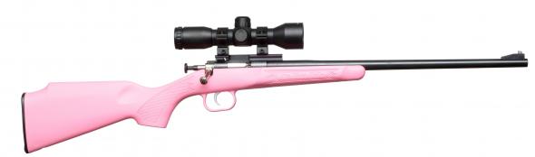 keystone sporting arms, crickett, generation 2, bolt action rifle, single shot, youth, 22 lr, 16.125" barrel, matte blued finish, pink synthetic...