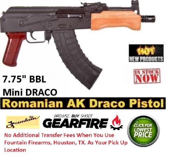 Boiling Hot!!! Century Mini Draco 7.62x39 7.75" Barrel 30 Round Steel Semi Automatic Pistol 💲💲Cash 689.95💲💲