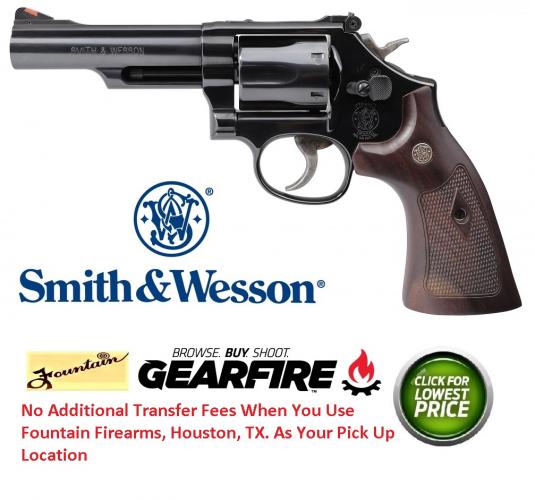 New 2019!!! Smith & Wesson, 19, Revolver, 357 Mag, 38 Special, 4.25" Barrel, Carbon Steel Frame, Blue Finish, Wood Grips, 6Rd, Red Ramp Front Sight, Adjustable Rear Sight