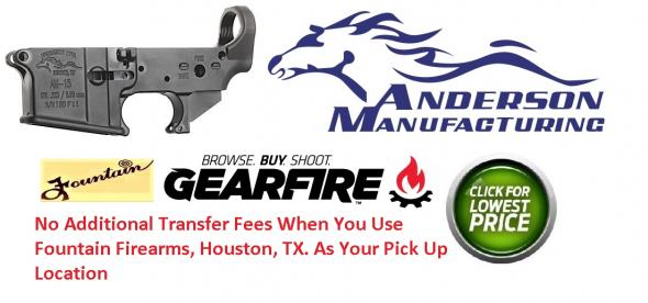 Anderson Manufacturing AR-15 Stripped Lower Receiver, Multi-Caliber, Mil-Spec, Aluminum, Matte Black
