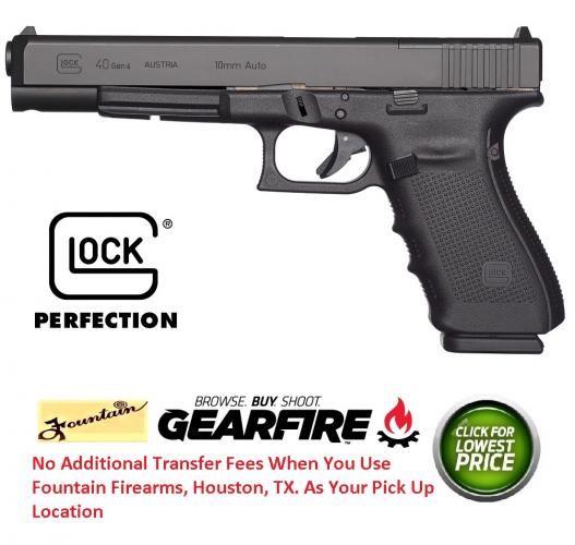 Glock, G40, Modular Optic System, Semi-automatic Pistol, 10MM, 6.02" Barrel, Polymer Frame, Matte Finish, 10Rd