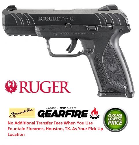 Ruger Security-9 9mm Luger 4 Inch Barrel Blue Finish Drift Adjustable 3-Dot Sights 15 Round