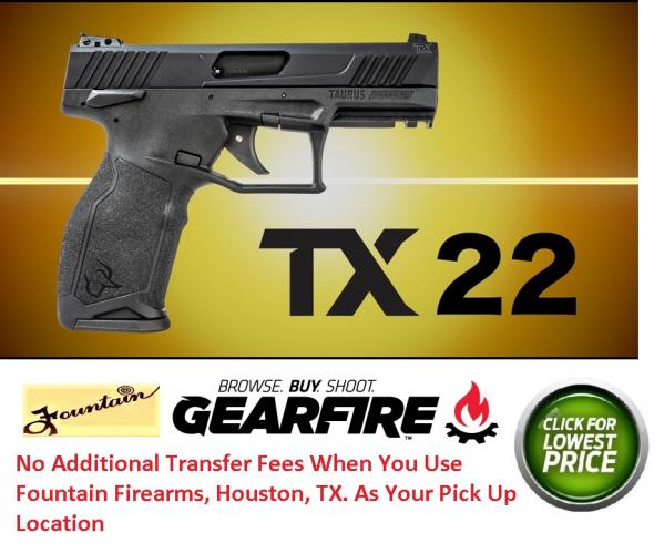 New 2019!!! Taurus, TX22 Semi-automatic Pistol, 22 LR, 4" Barrel, Black Polymer Frame, Adjustable Sights, 16Rd, 2 Magazines