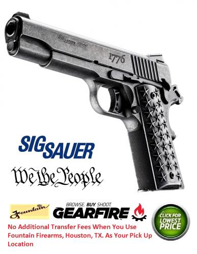Super Ca$h Price!!! Sig 1911 "We The People" 45ACP, 5 BBL", Distressed Finish & Grips, Night Sights, 7Rd Limited Exclusive Edition 2019